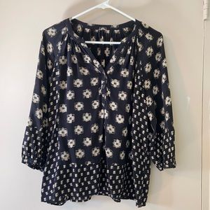Printed 3 quarter sleeve blouse